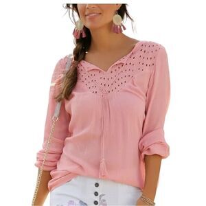 Lascana Orange Boho Eyelet Detail Shirt Tunic